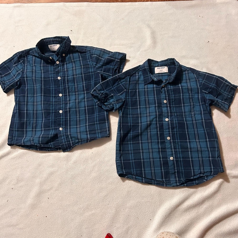 Old Navy Kids Navy Plaid Button Down Shirt